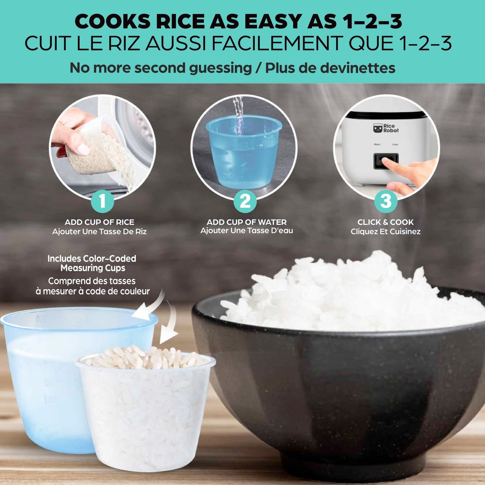 Nonstick Rice Cooker Robot, Large, 2-L Capacity R1Y8 - product image 4