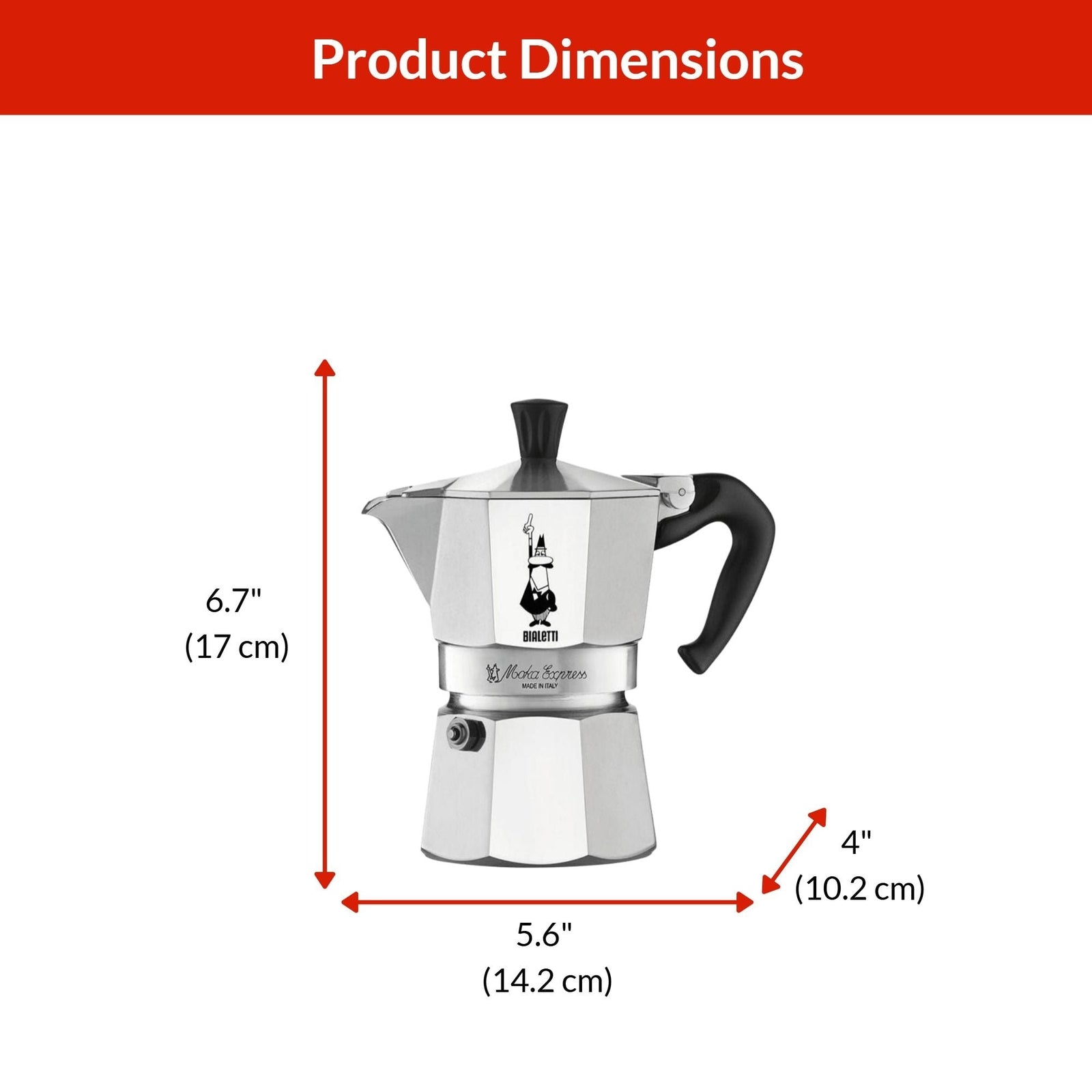 Moka Pot with Ergonomic Anti-Scale Handle, 3-Cup A1E4 - product image 3