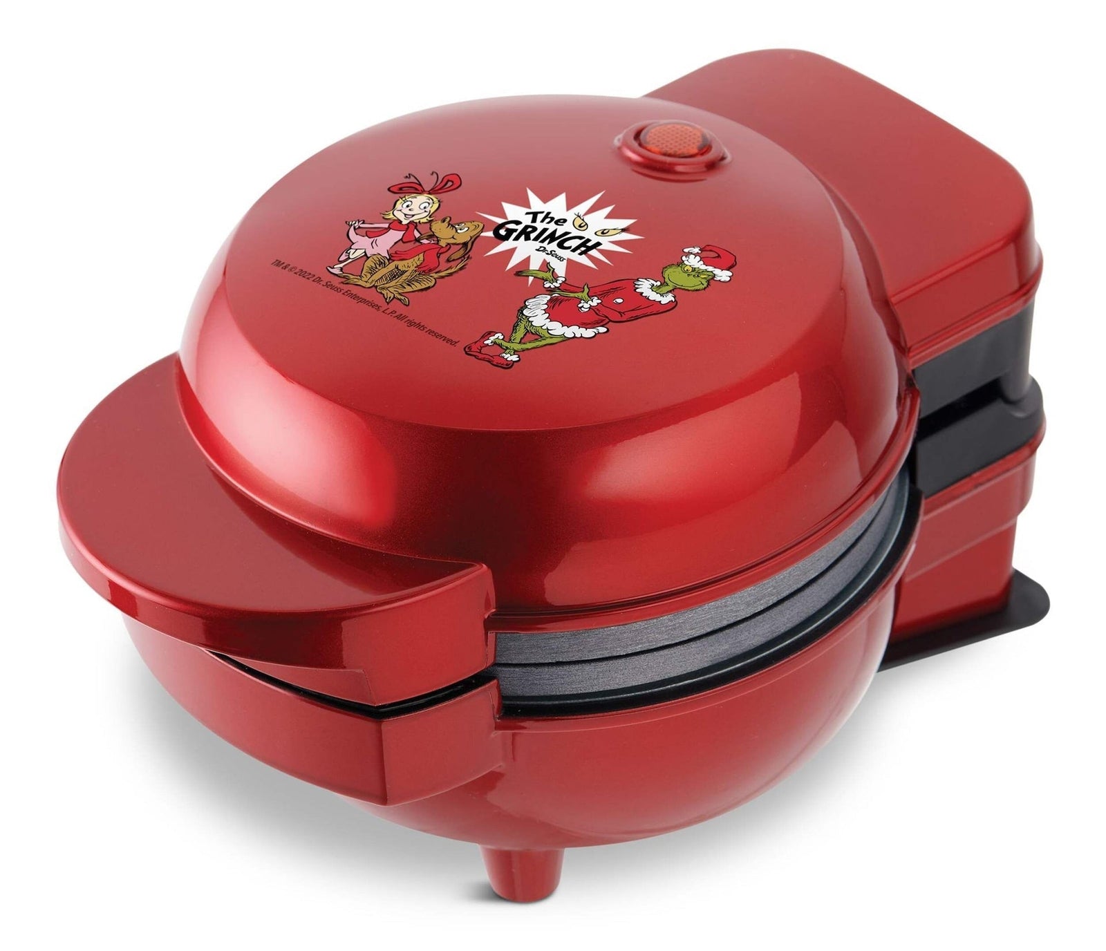 Non-Stick Mini Waffle Maker and Griddle, 6 Interchangeable Plates, Non-Stick, Red. L9O7 - product image 1