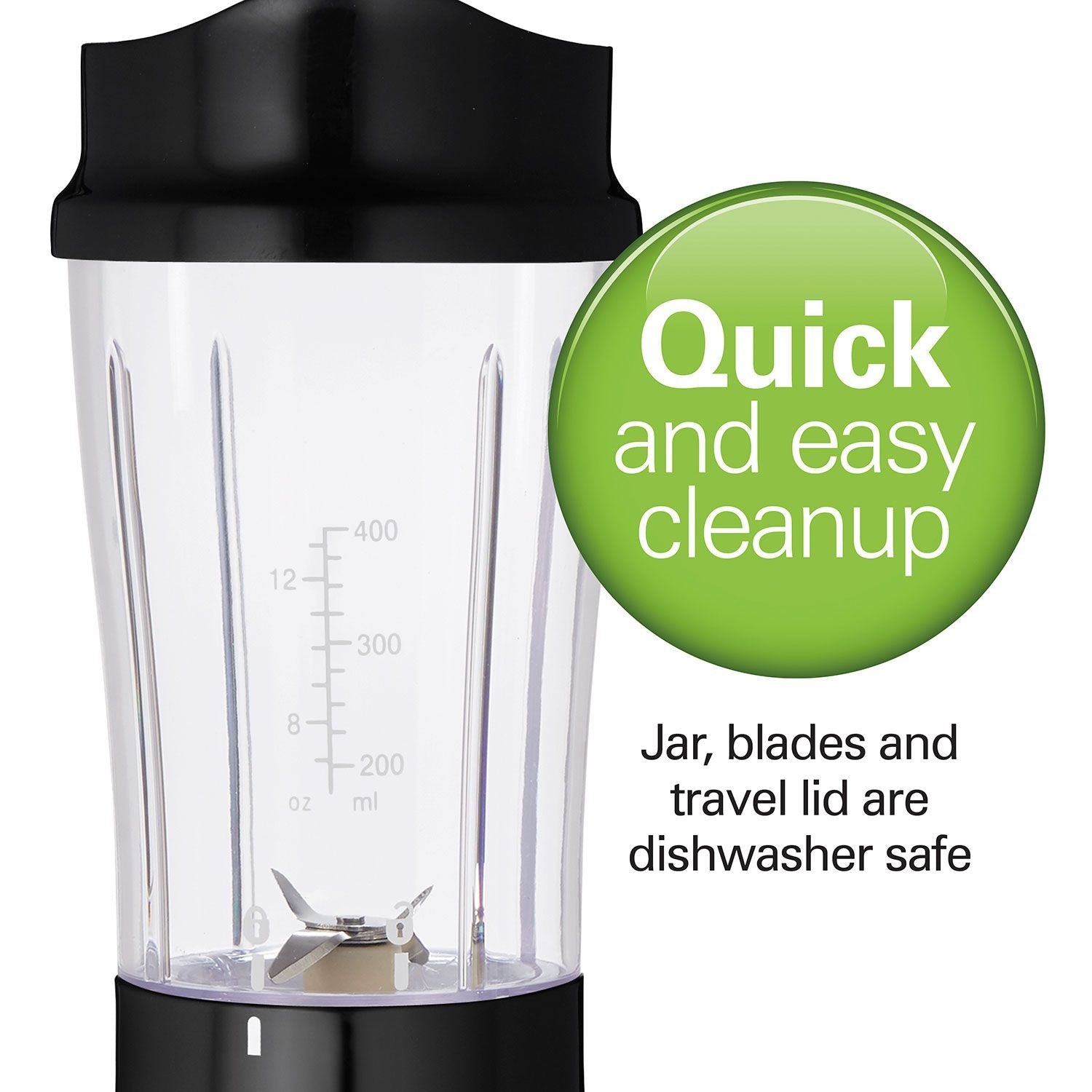 Personal Creations Single-Serve Blender with Travel Jar, Black, 414mL H2U2 - product image 5
