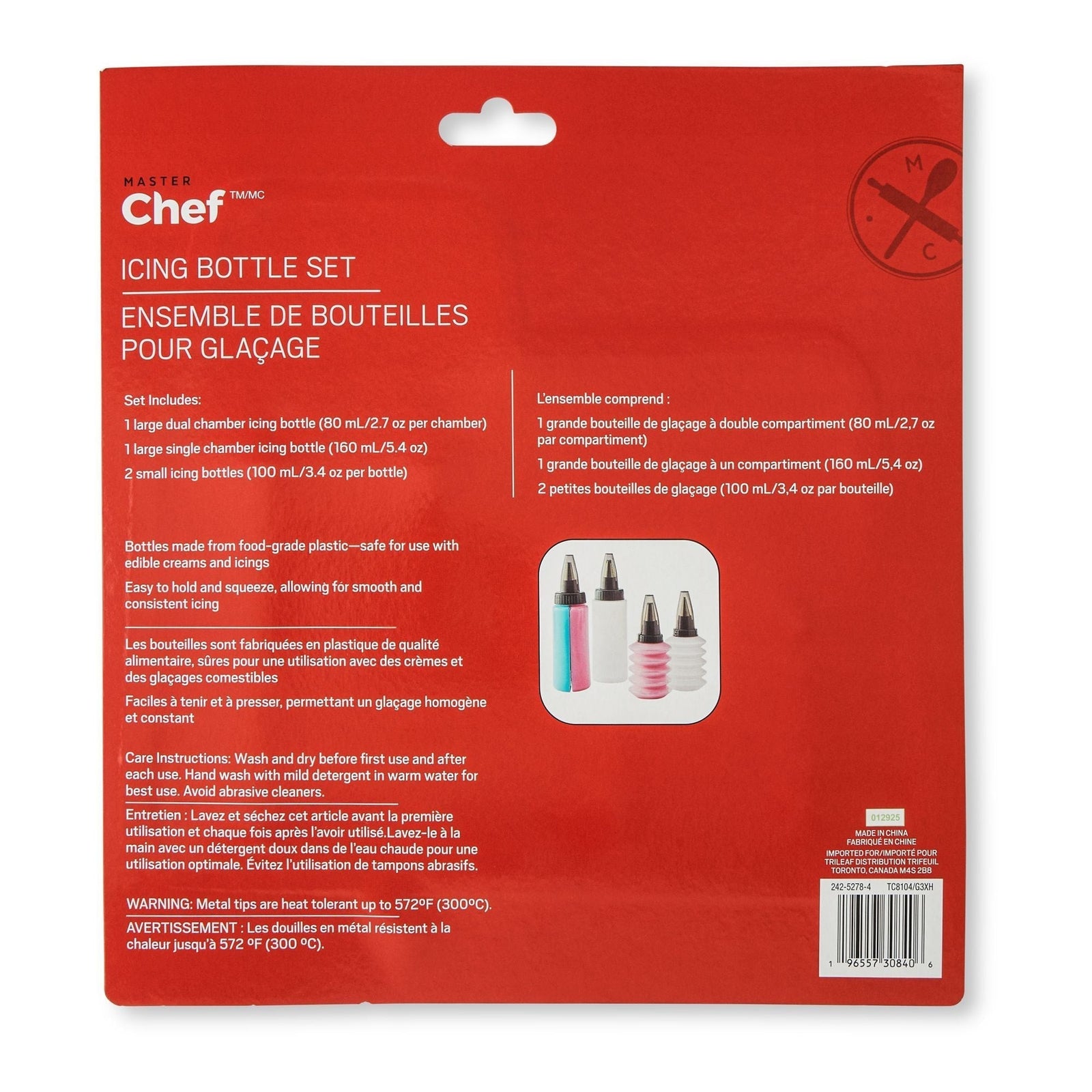 Icing Bottle Set with 4 Different Tips, 4-pc I5F8 - product image 4
