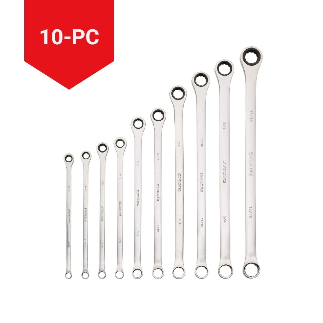 Extra-Long Double Box-End Ratcheting Wrench Set, SAE, 10-pk F9Y8 - product image 3