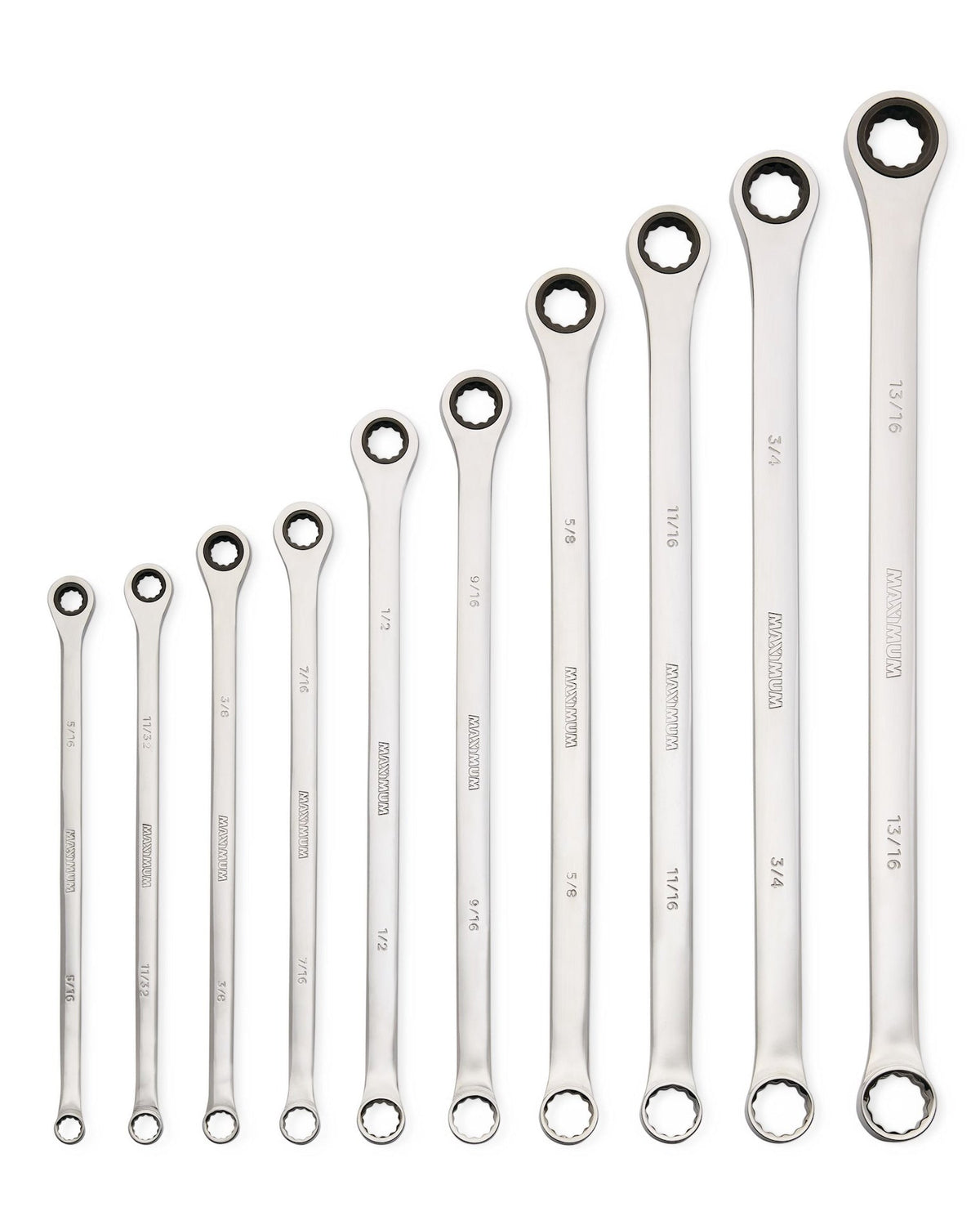 Extra-Long Double Box-End Ratcheting Wrench Set, SAE, 10-pk F9Y8 - product image 4