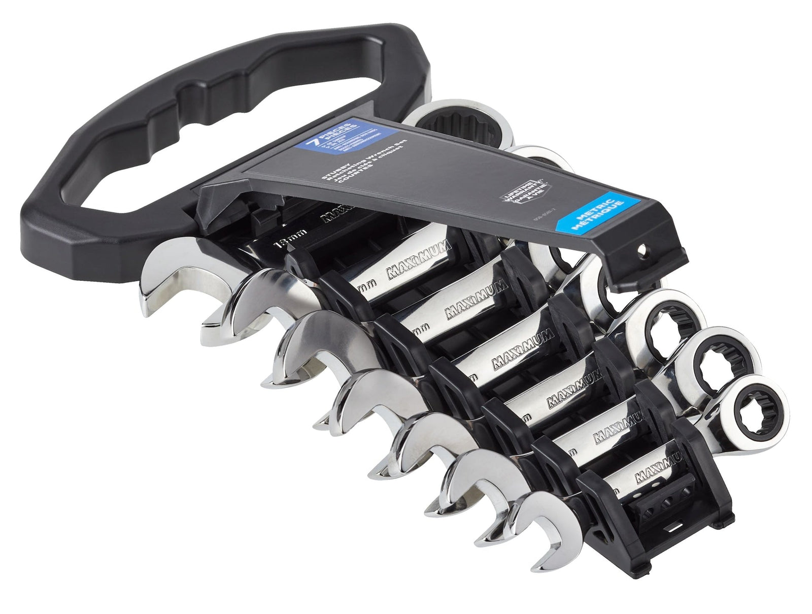 Stubby Ratcheting Wrench Set, Metric, Nickel-Chrome Plating, 7-pc M0J9 - product image 7