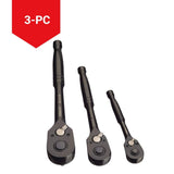 Professional Grade Black Chrome Ratchet Set, 3-pc E3F6 - product image 2